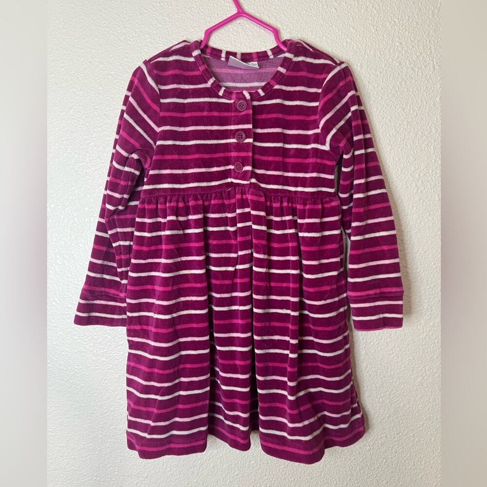 Hanna Andersson It's A Playdress Daydress In Velour Henley long sleeve dress 4